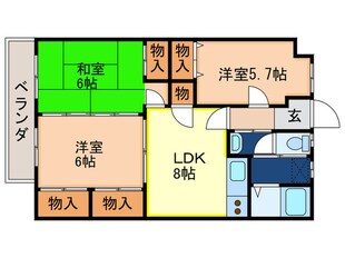 ｶﾞｰﾃﾞﾝﾌｫﾚｽﾄ　ﾉｰｽｳｲﾝｸﾞの物件間取画像